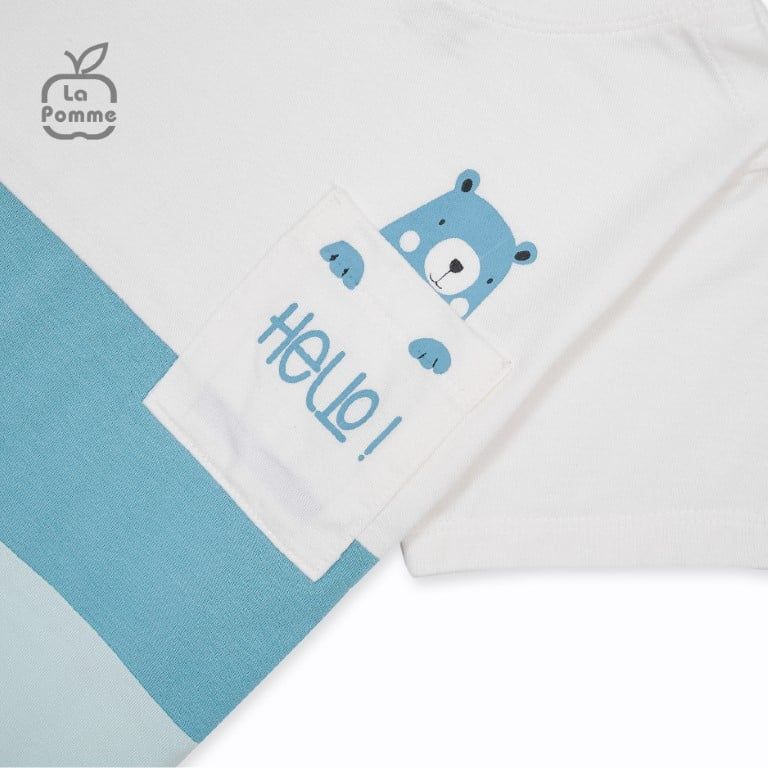 Bộ cộc tay La Pomme Hello Little Bear - Nâu