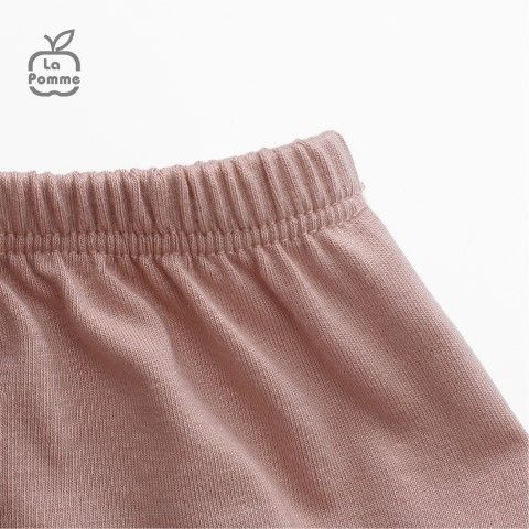 Bộ dài tay La Pomme cúc giữa - Kẻ Nâu