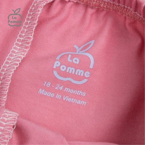 Bộ sát nách La Pomme gấu mầm nhỏ - Hồng