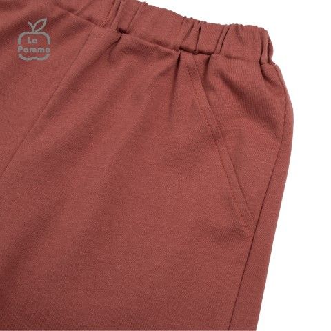 Bộ cộc tay La Pomme polo mầm cây - Nâu be
