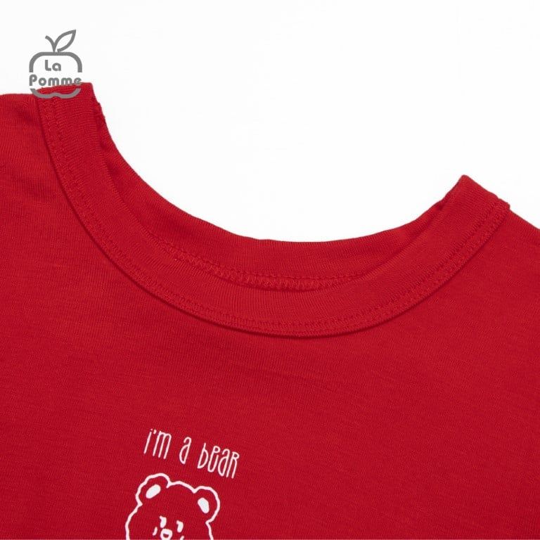 Bộ cộc tay La Pomme Teddy Bear - Hồng đất
