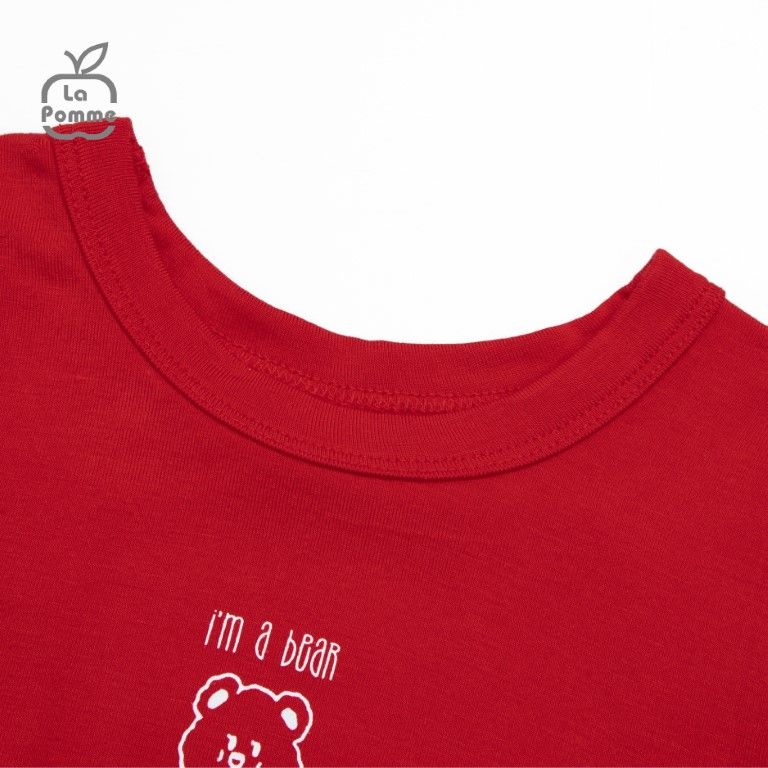 Bộ cộc tay La Pomme Teddy Bear - Cam nhạt
