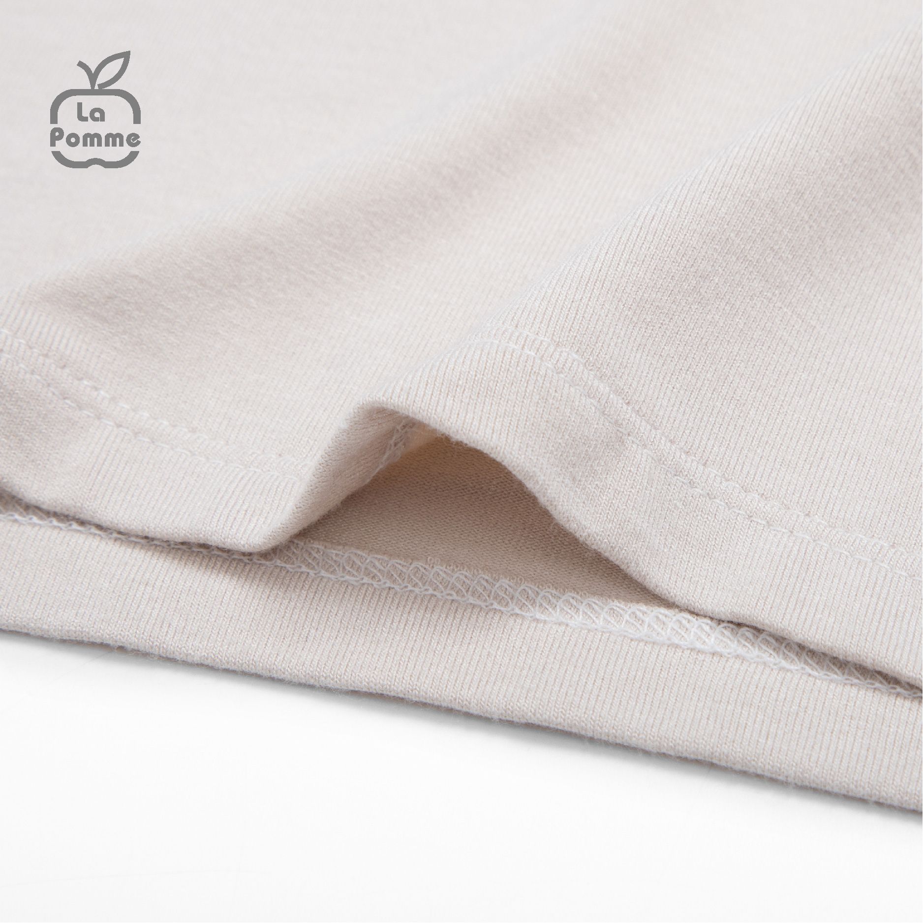 Bộ cộc tay La Pomme kẻ viền màu - Kẻ nâu