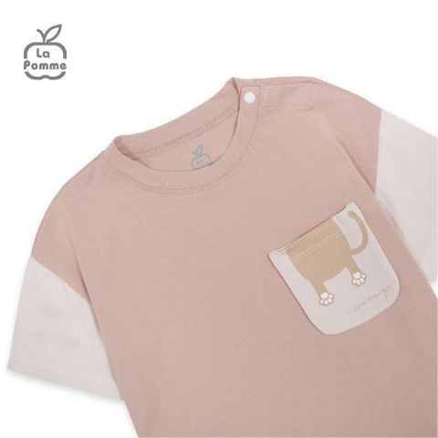 Bộ cộc tay La Pomme mèo Lật mở ú oà - Xanh