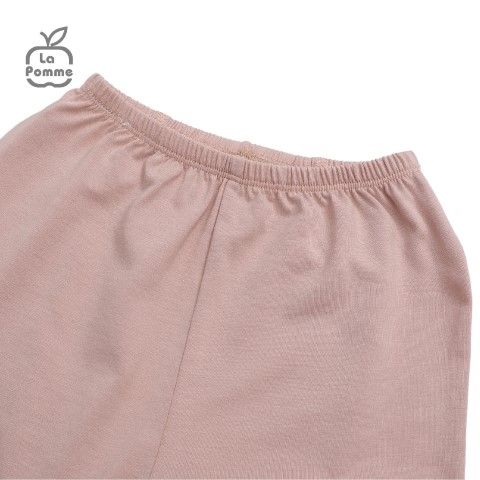 Bộ dài tay La Pomme cúc lệch - Kẻ Nâu