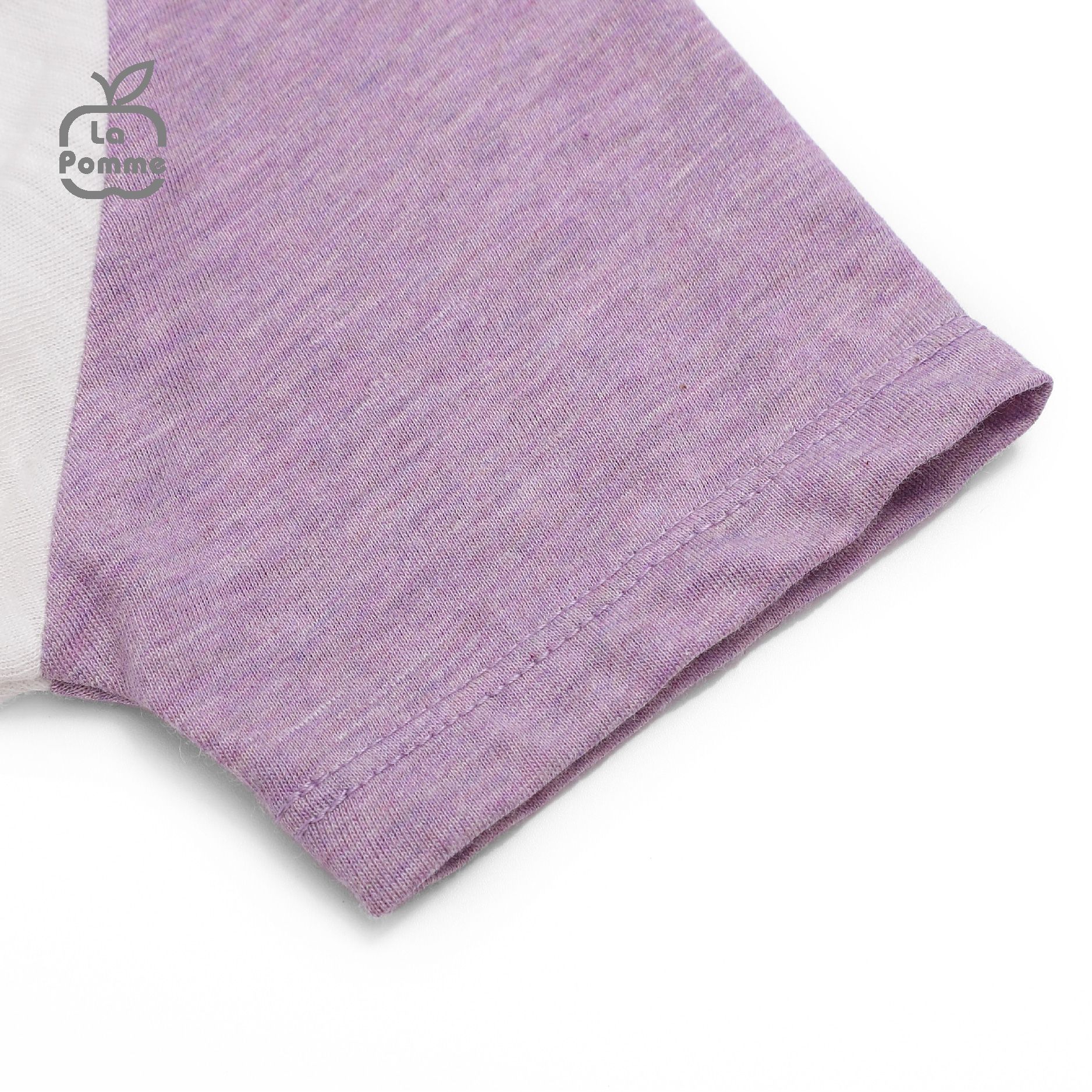 Bộ cộc tay La Pomme Raglan cún nhỏ - Tím