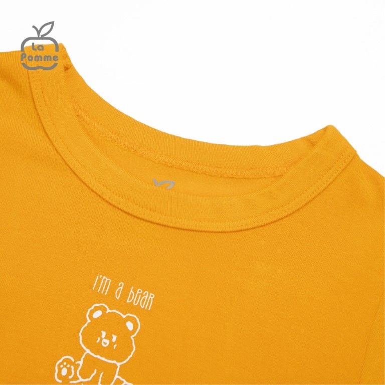 Bộ cộc tay La Pomme Teddy Bear - Cam nhạt
