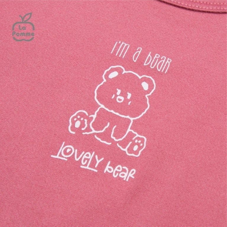 Bộ cộc tay La Pomme Teddy Bear - Tím than