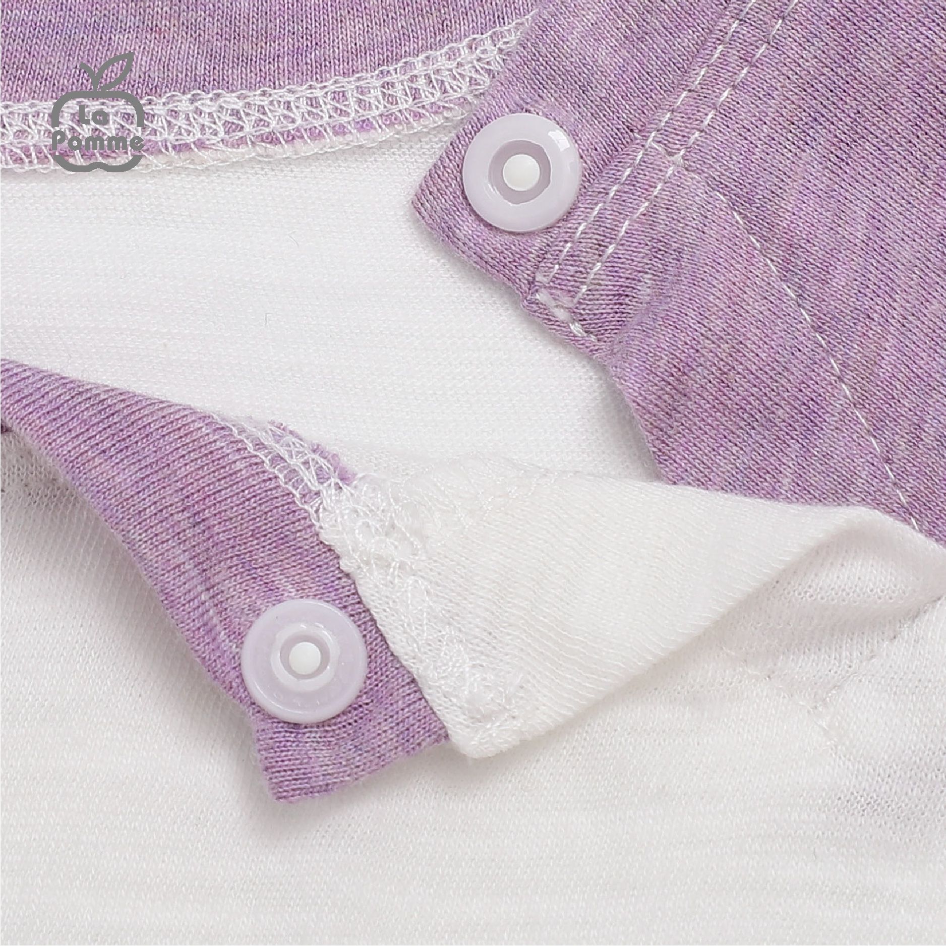 Bộ cộc tay La Pomme Raglan cún nhỏ - Tím