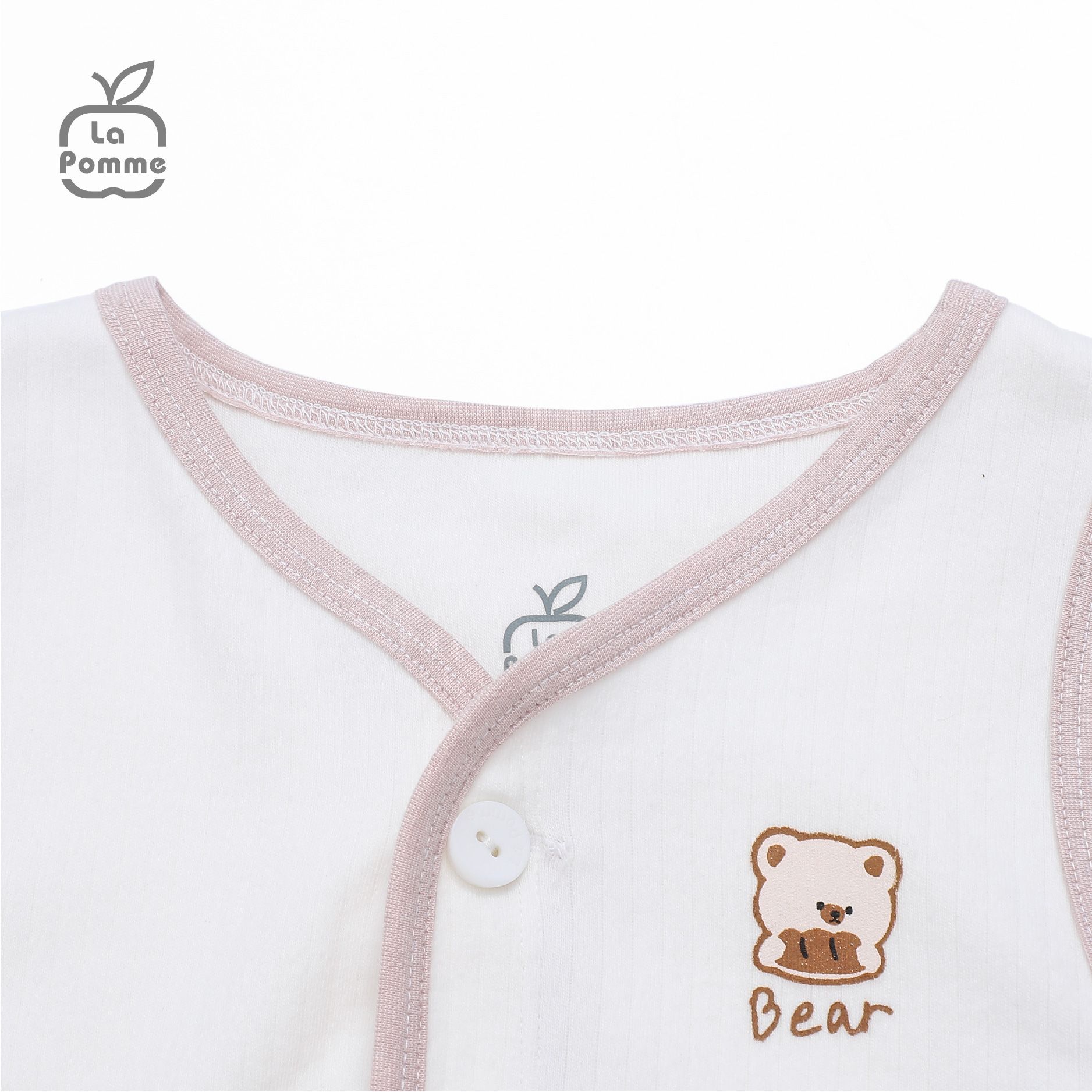 Áo Gile La Pomme viền màu túi đôi - Xanh