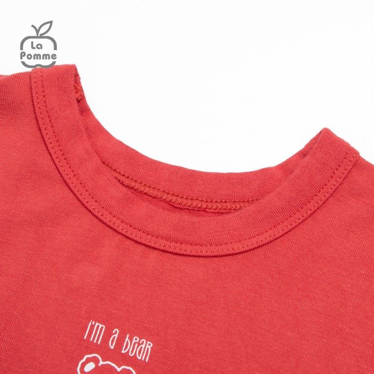 Bộ cộc tay La Pomme Teddy Bear - Hồng đỏ