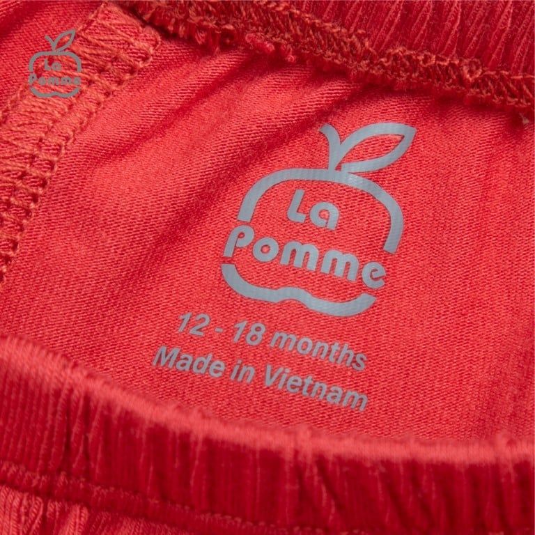 Bộ cộc tay La Pomme Teddy Bear - Đỏ