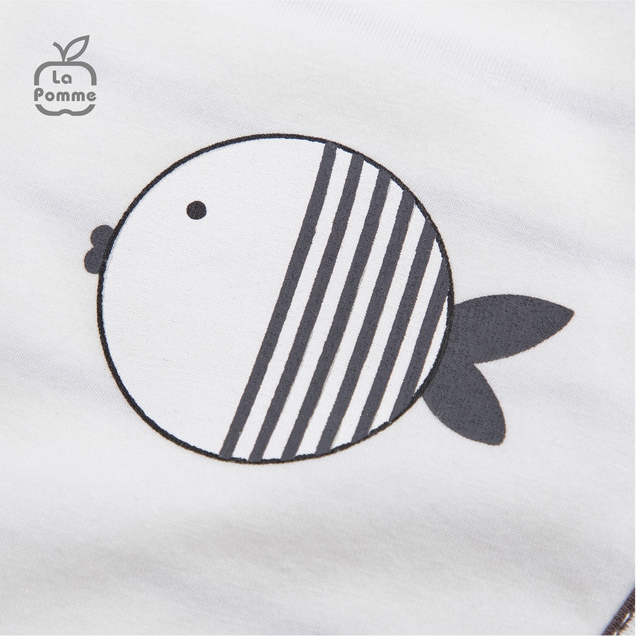  Nhộng chũn ngủ sơ sinh La Pomme Baby Fish - Trắng ghi 