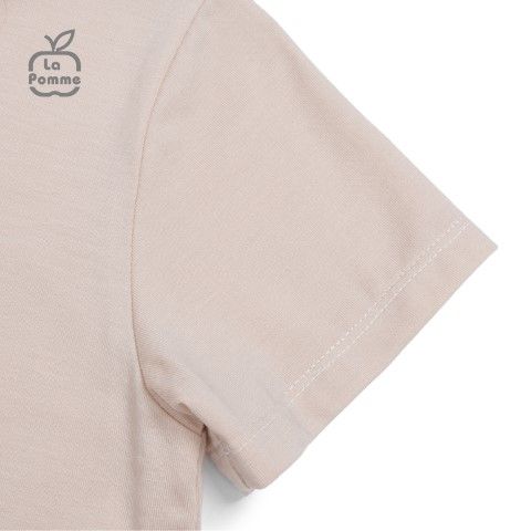 Bộ cộc tay La Pomme polo mầm cây - Nâu be