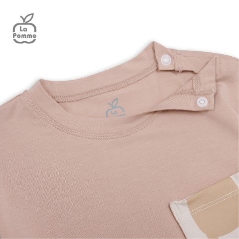 Bộ cộc tay La Pomme mèo Lật mở ú oà - Hồng đất