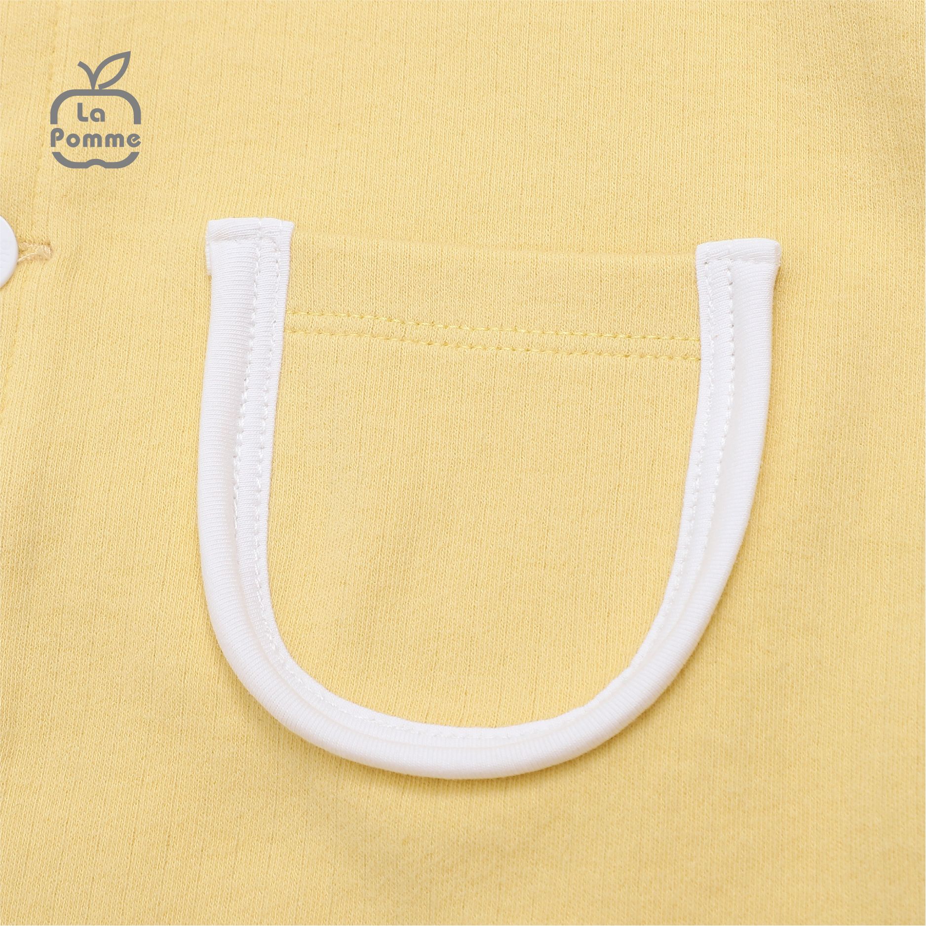 Áo Gile La Pomme viền màu túi đôi - Trắng