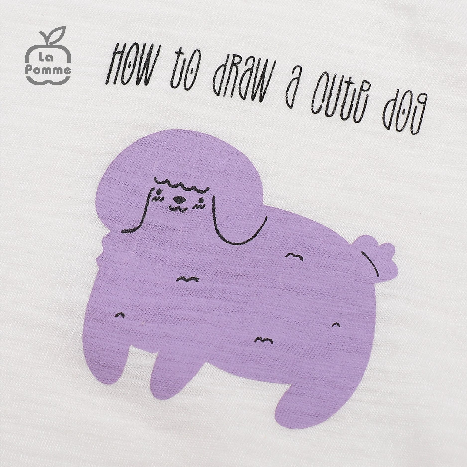 Bộ cộc tay La Pomme Raglan cún nhỏ - Đỏ