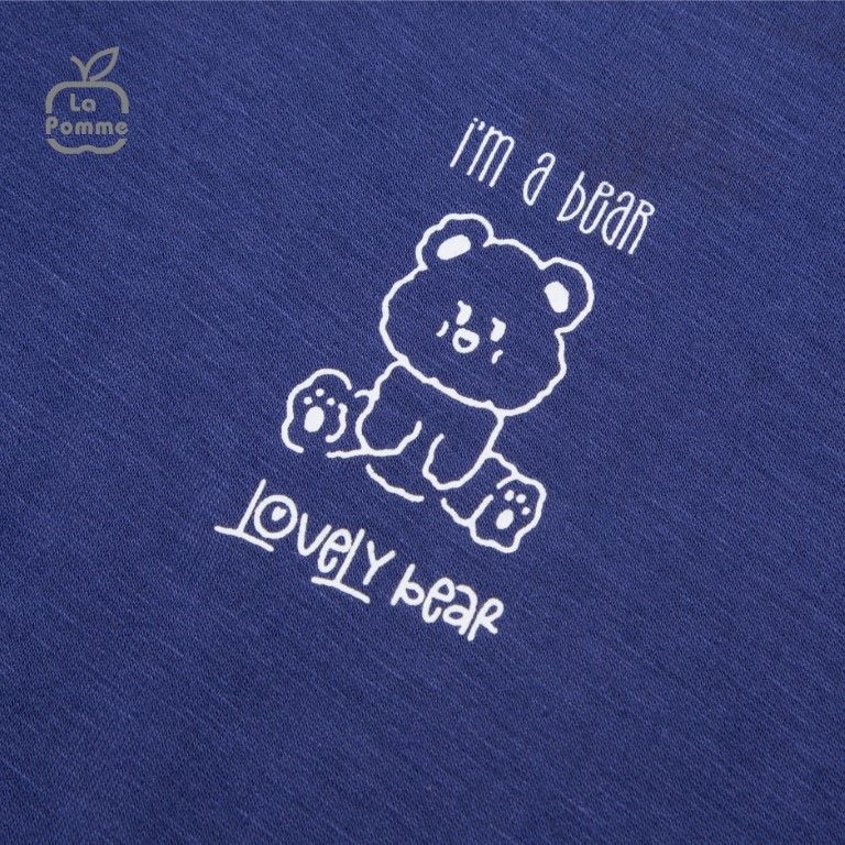 Bộ cộc tay La Pomme Teddy Bear - Cam nhạt