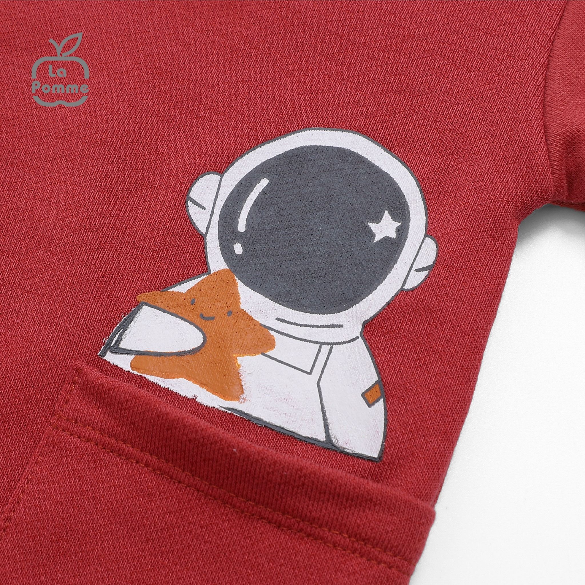 Bộ dài tay La Pomme Spaceman & Stars - Hồng