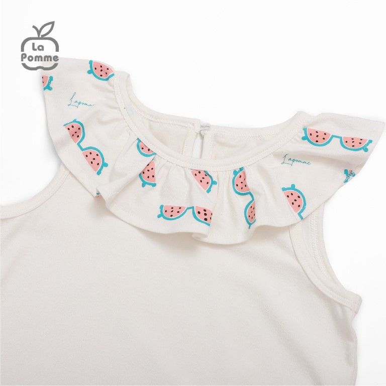 Bộ cộc tay La Pomme Baby Girl - Trắng