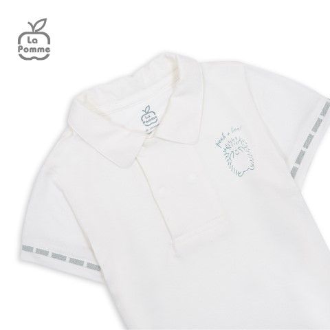 Bộ cộc tay La Pomme nhím ú oà - Trắng