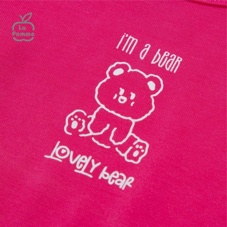 Bộ cộc tay La Pomme Teddy Bear - Cam nhạt