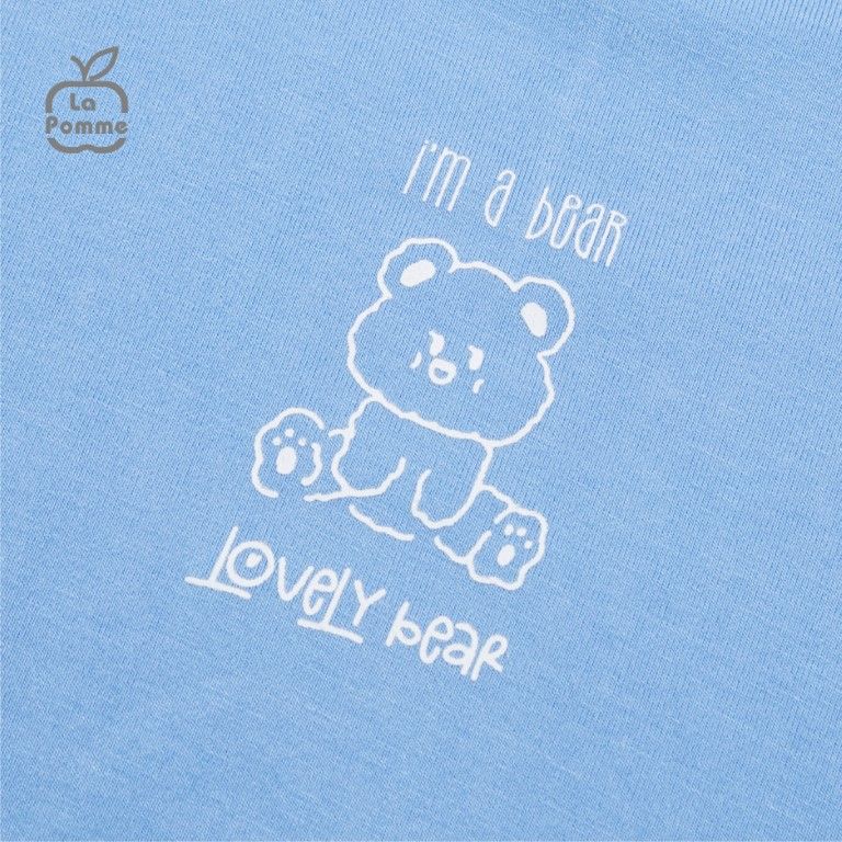 Bộ cộc tay La Pomme Teddy Bear - Hồng cam