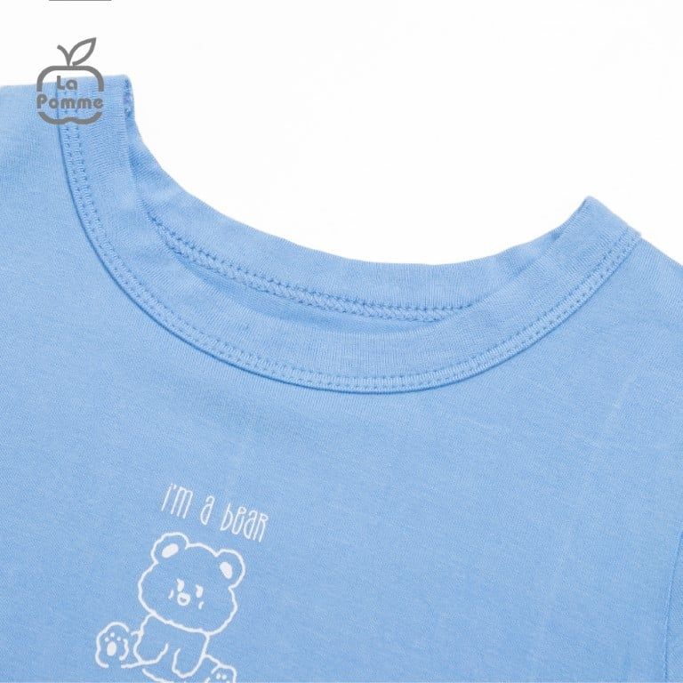 Bộ cộc tay La Pomme Teddy Bear - Cam nhạt