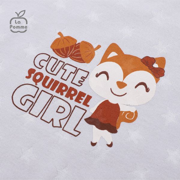  Bộ dài tay La Pomme Cute Squirrel Girl - Ghi 