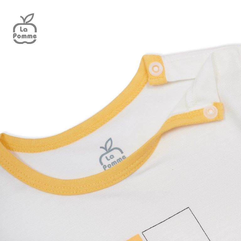 Bộ cộc tay La Pomme chú chó Scoopy - Vàng