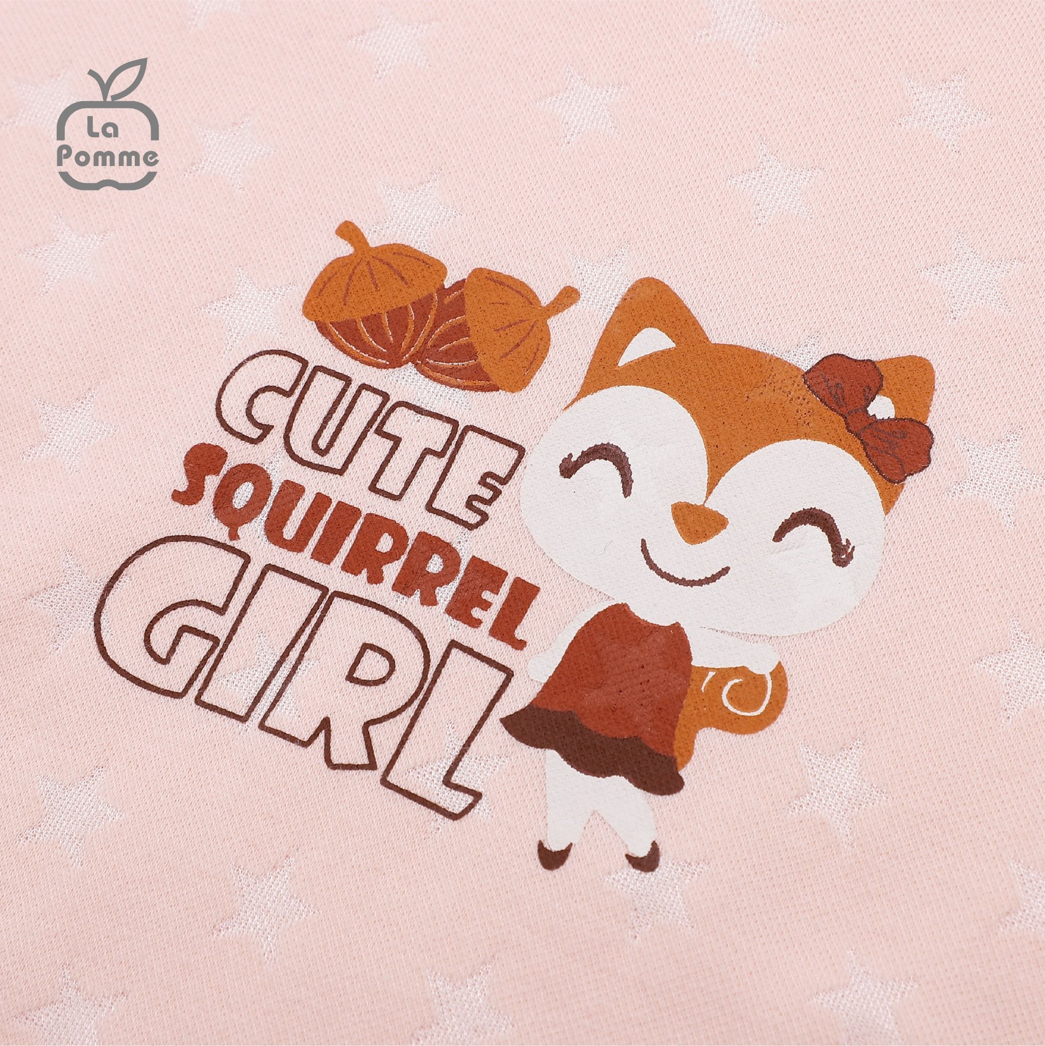 Bộ dài tay La Pomme Cute Squirrel Girl - Ghi