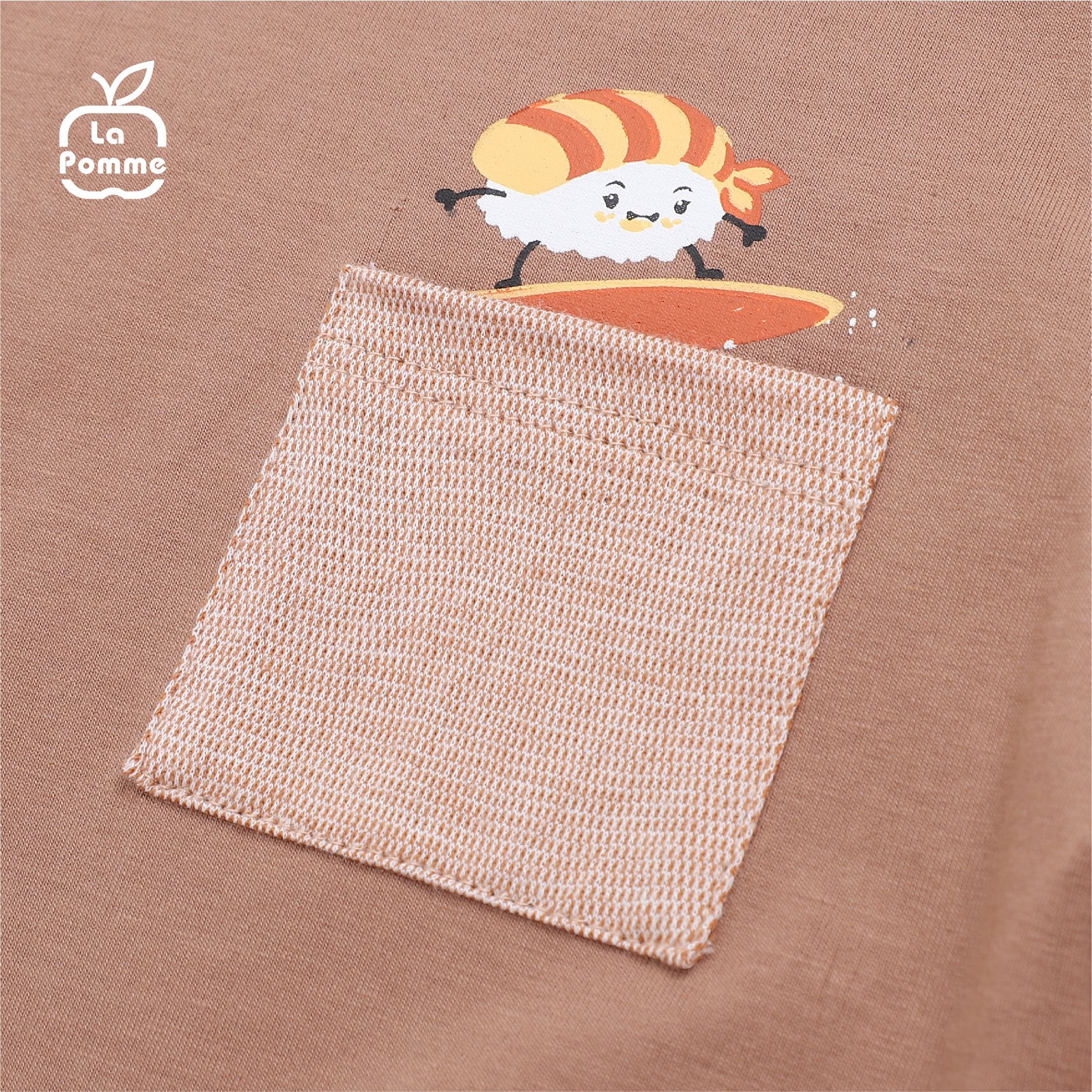 Bộ dài tay La Pomme Sushi Surf - Nâu