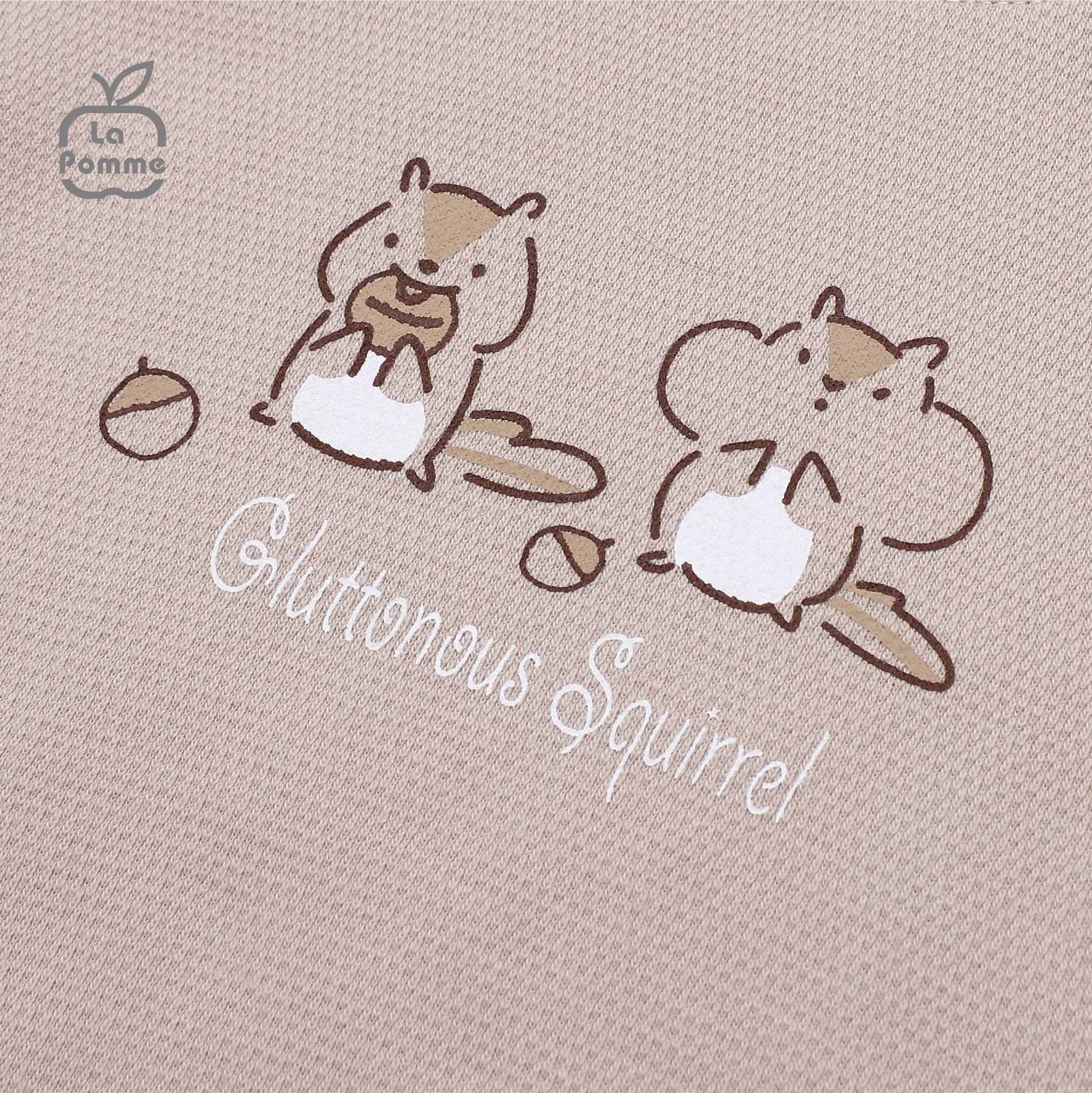 Bộ dài tay La Pomme Chubby Friends - Nâu