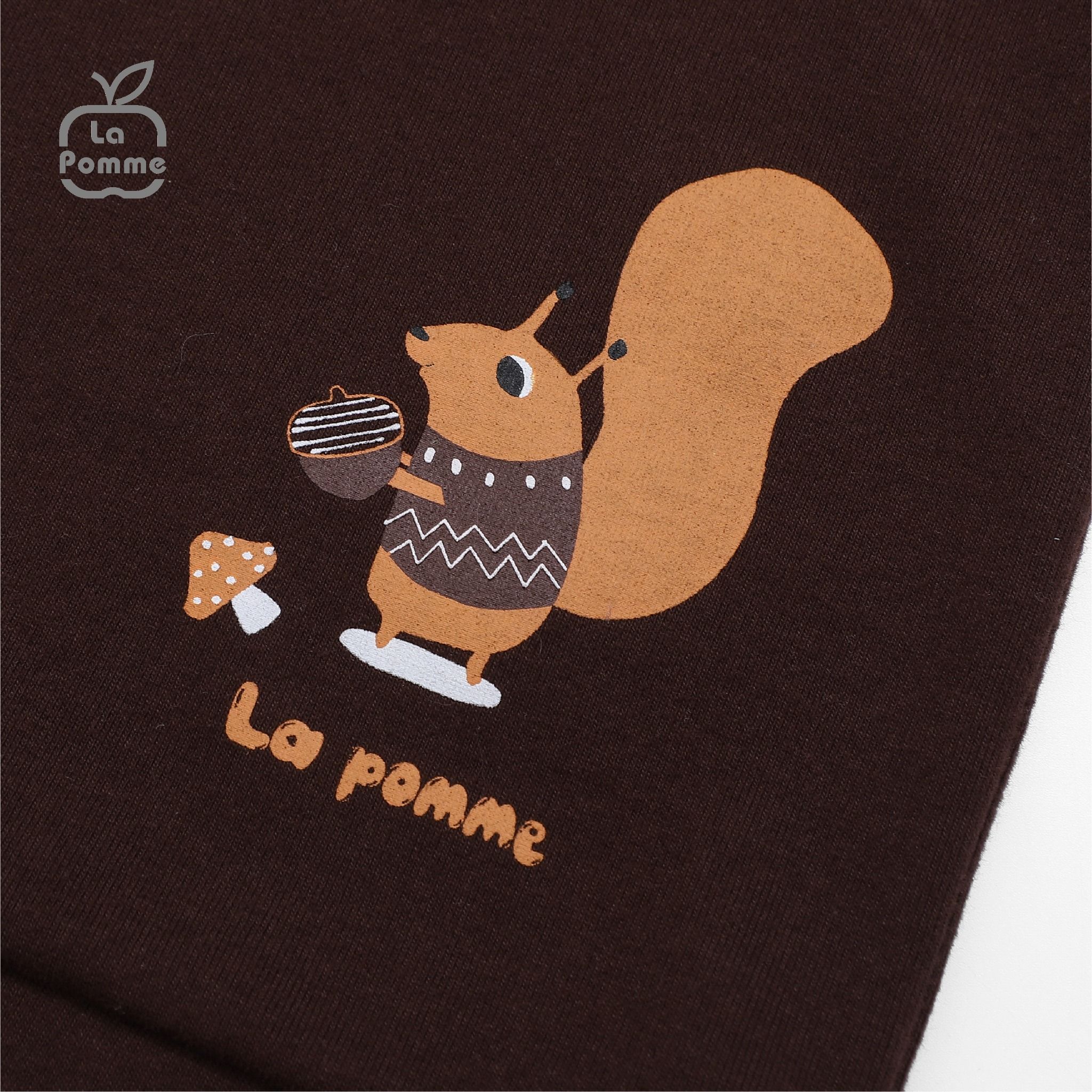 Bộ dài tay La Pomme Sóc nâu đuôi dài - Nâu