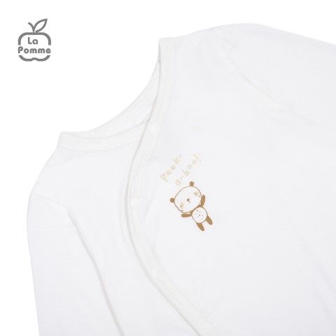 Bộ dài tay La Pomme cúc lệch gấu nhỏ ú oà - Be