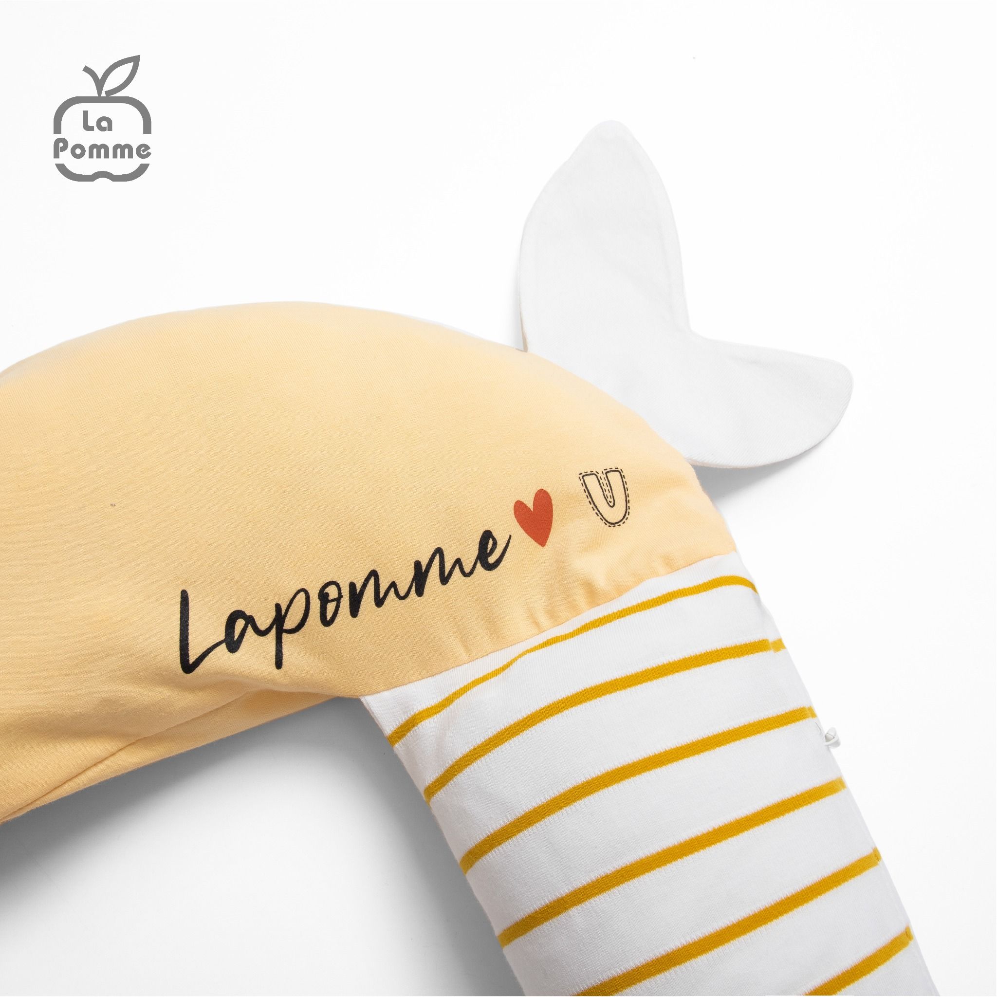 Gối chữ U đa năng La Pomme Baby Fish - Trắng Ghi