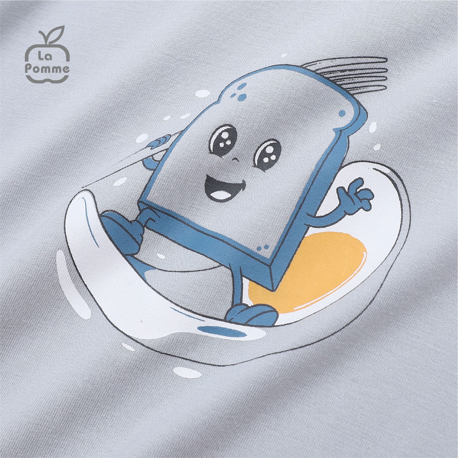 Bộ dài tay La Pomme Bánh mì Ốp la - Xanh lá