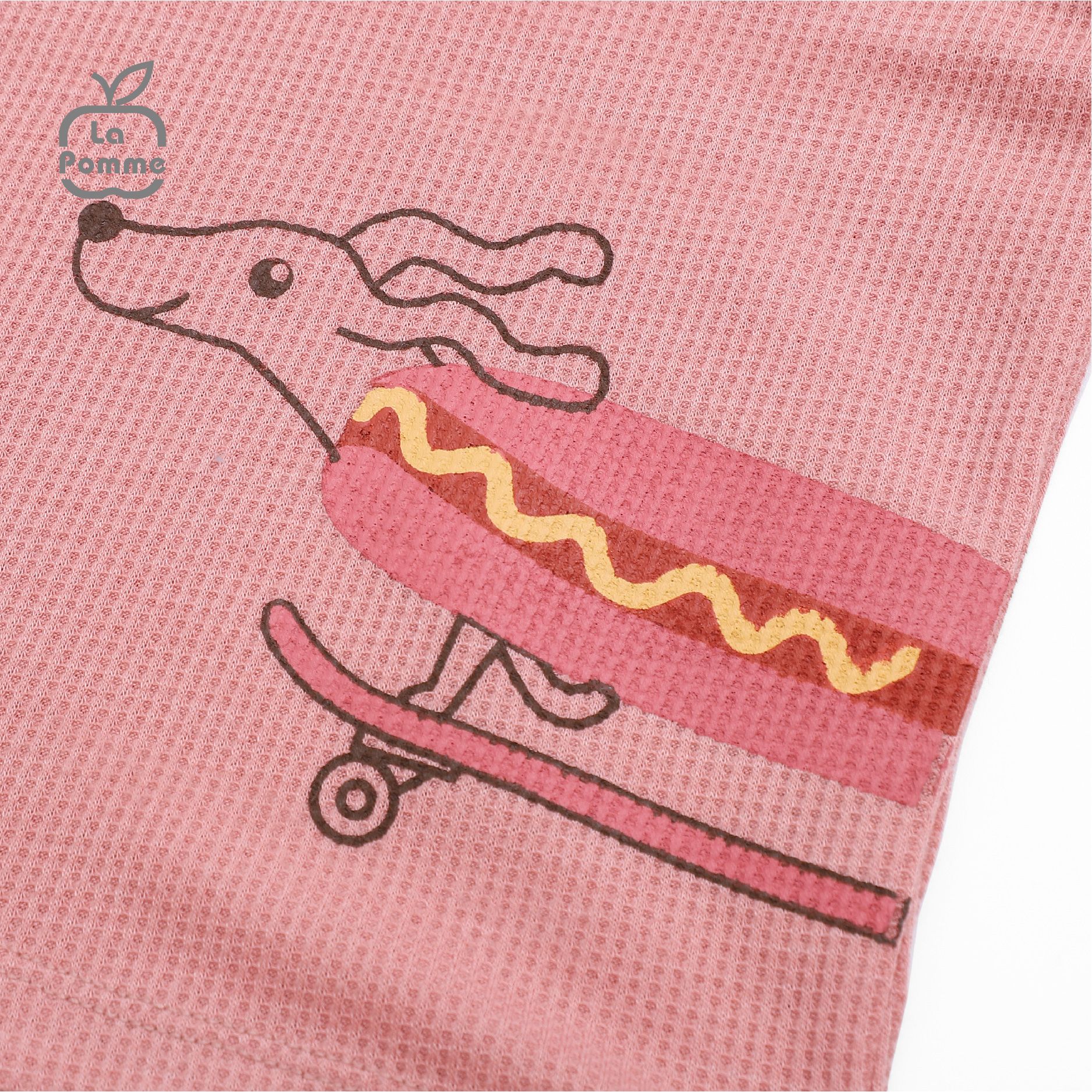 Bộ dài tay La Pomme Hotdog trượt ván - Be