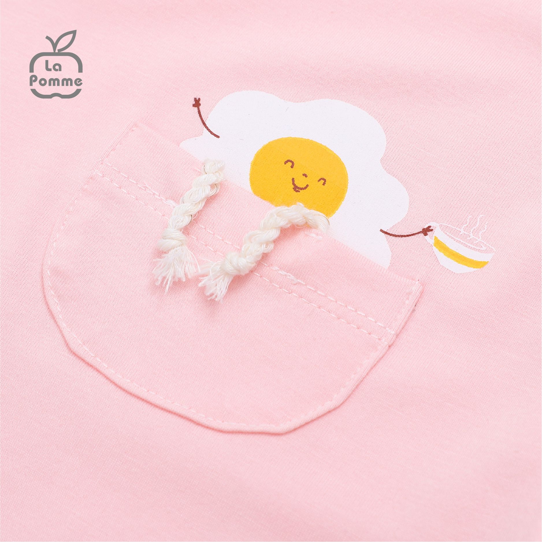 Bộ dài tay La Pomme Smiling Egg - Hồng