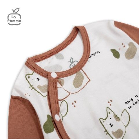 Bộ dài tay La Pomme cúc lệch lovely baby - Xanh