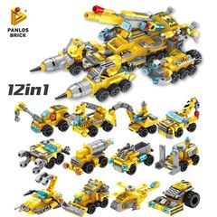 Bộ lắp ráp lego Panlos Brick 12 trong 1 - Mô hình Construction Truck 633019