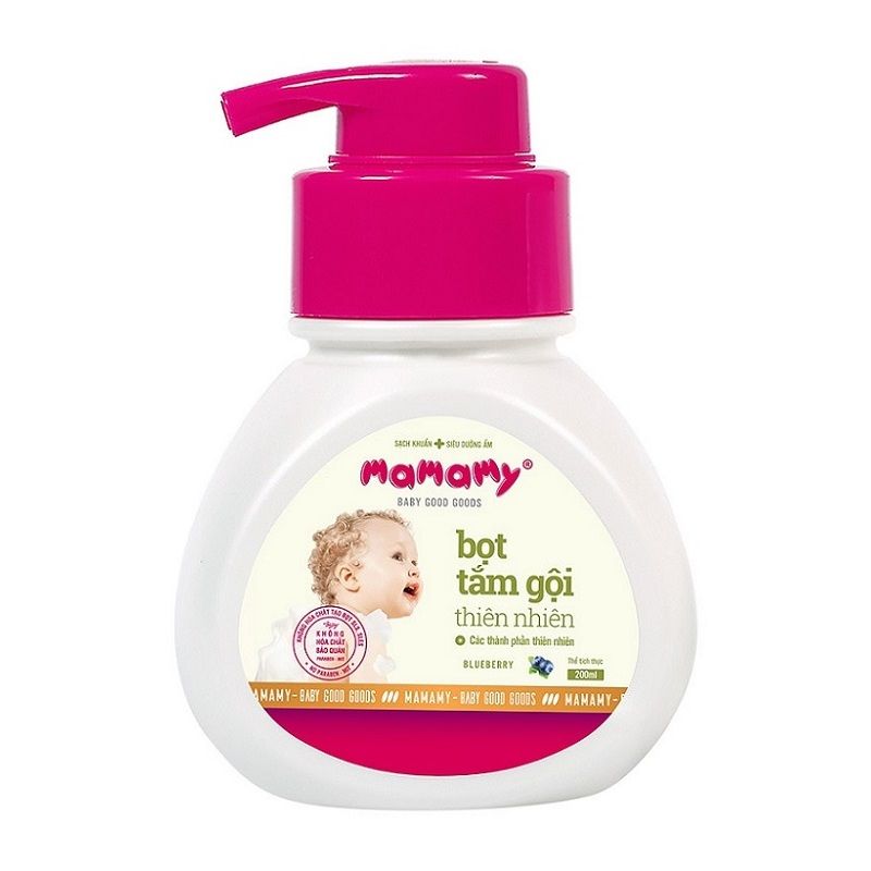 Bọt tắm gội thiên nhiên Mamamy - hương Blueberry 200ml