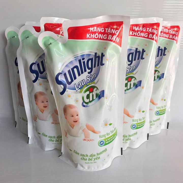 Combo 5 túi Nước lau sàn Sunlight hương hoa thiên nhiên 700ml