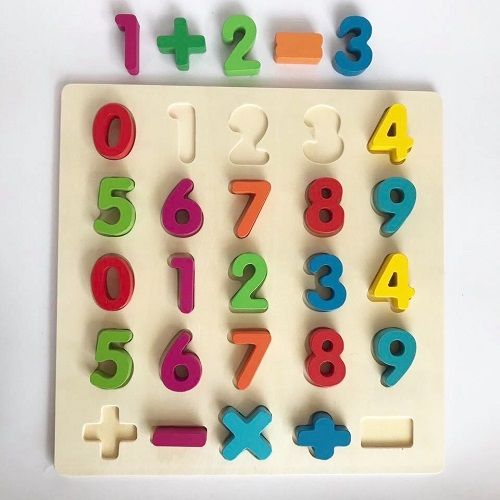 Bảng chữ số đa sắc màu bằng gỗ