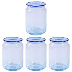 Set 4 Hũ thủy tinh Rondo Solid Color (Ice Blue) Luminarc L9851 750ml