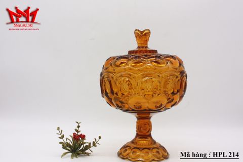  Hủ thủy tinh cổ điển của Mỹ ( Vintage LE Smith Amber Moon and Stars ). 