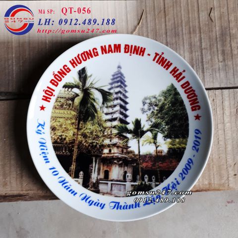 Đĩa trang trí Bát Tràng in logo làm quà tặng