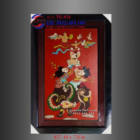 Tranh gốm Bát Tràng - Tranh trừu tượng kích thước 48 x 72Cm