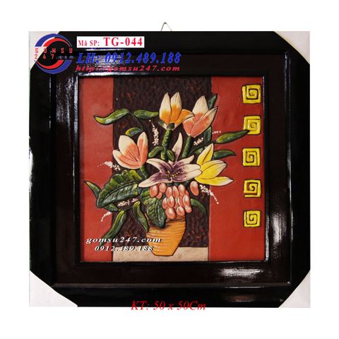 Tranh gốm Bát Tràng tĩnh vật kích thước 50x50Cm