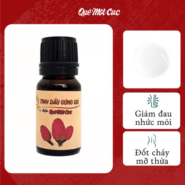  TINH DẦU GỪNG GIÓ TRỊ NHỨC MỎI, ĐỐT MỠ THỪA NGUYÊN CHẤT 10ML - HANDMADE QUÊ MỘT CỤC 